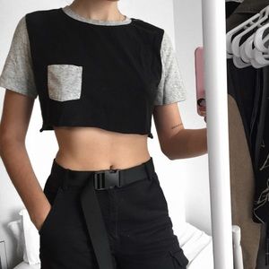 🏴 cropped jersey tee